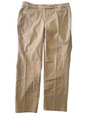 Jones New York Sport Woman Pants 16W Tan Brown 1X Stretchy Straight Casual 38x32